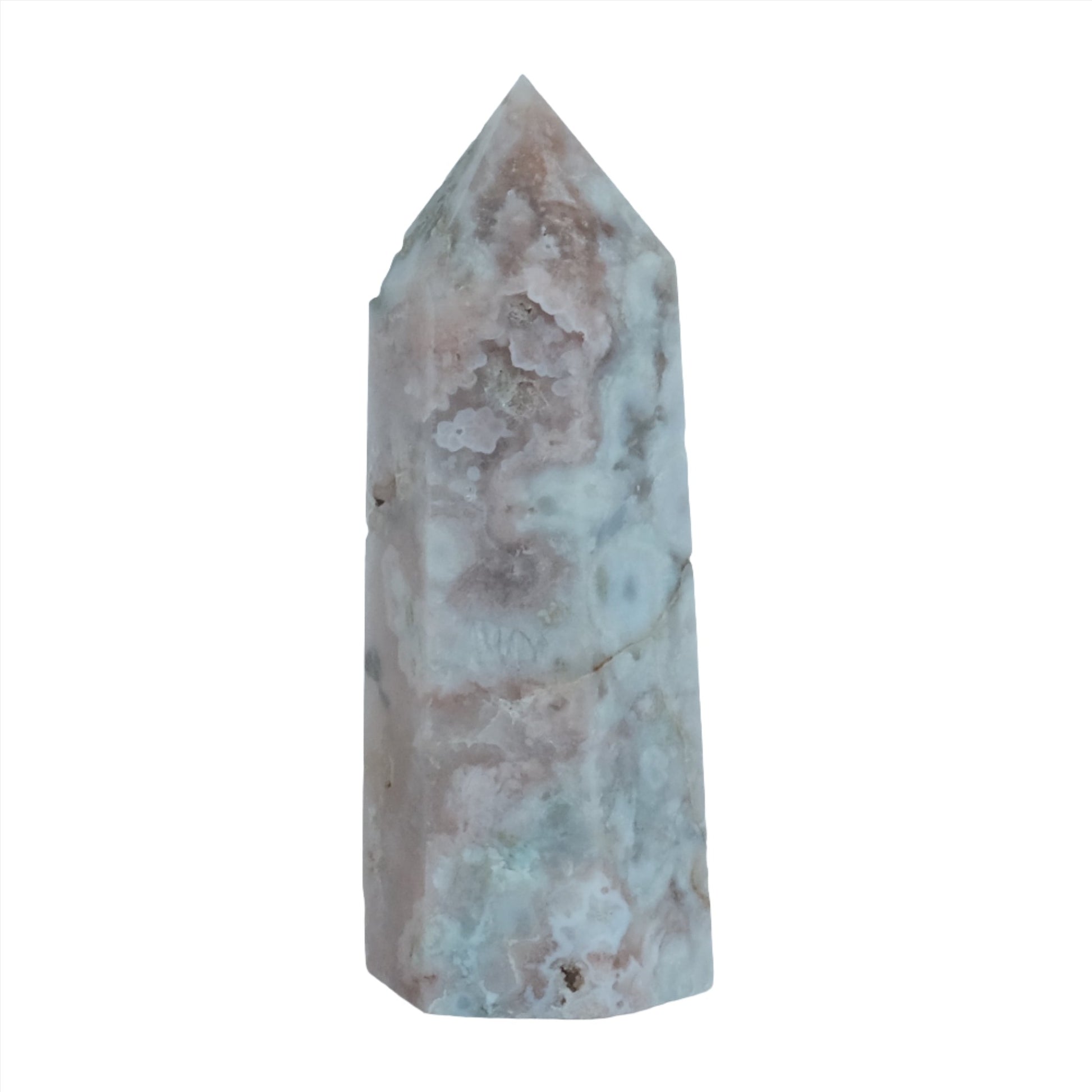 Cherry Blossom Flower Agate Tower with a unique design for nature connection and healing, color may vary.