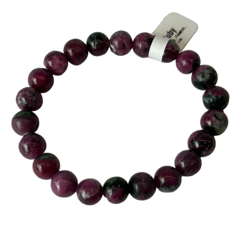 Ruby Bracelet 8-9MM, enhances passion, motivation, and confidence while encouraging joy, wealth retention, and positive energy removal.