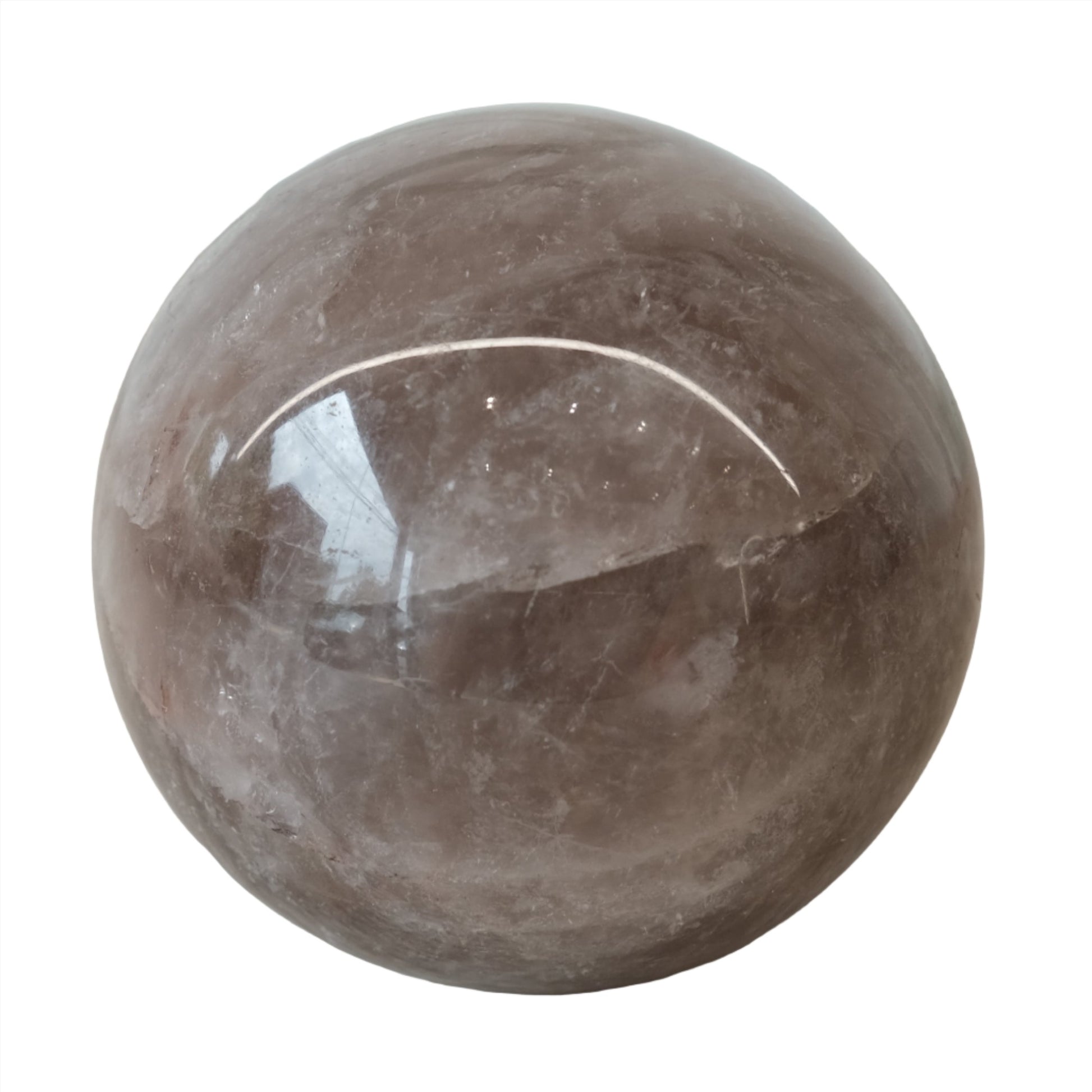 Smoky Quartz Sphere 126g for grounding, protection against radiation, aids digestion, and supports mental wellness.