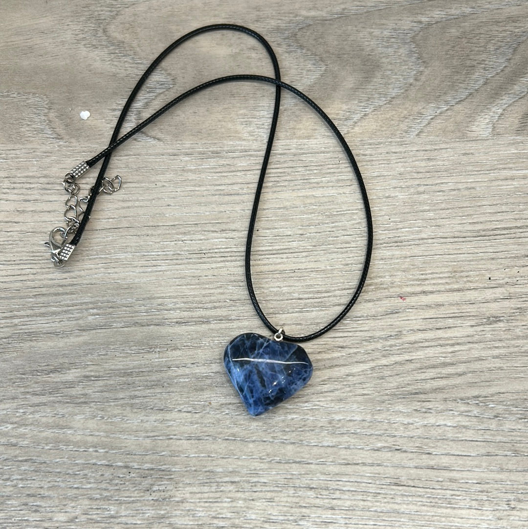 Sodalite Heart Pendant Necklace