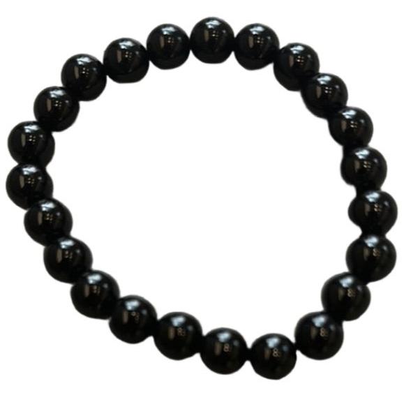 Black Onyx Bracelet 8MM promoting vigor, stamina, and self-confidence with healing properties and beneficial energy.