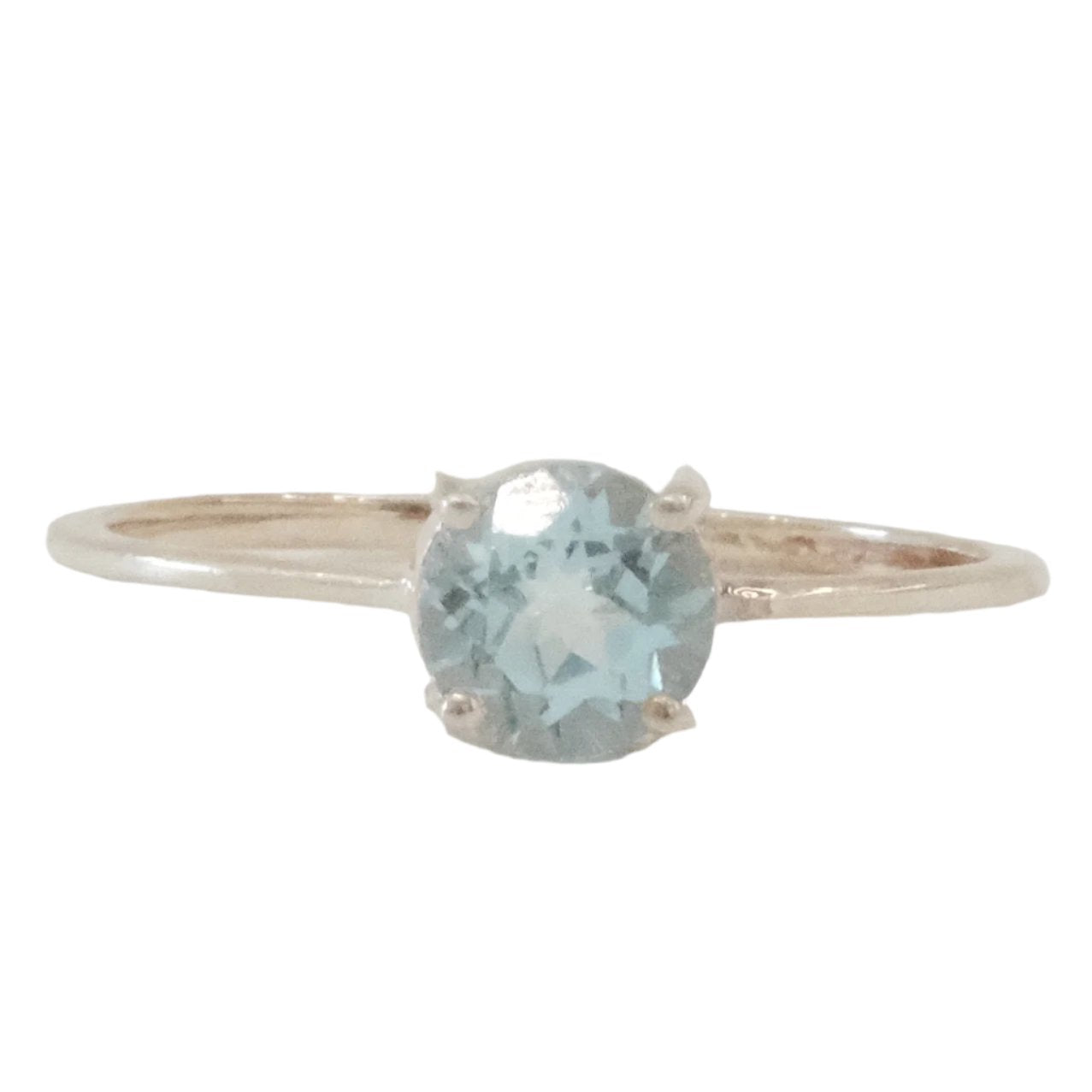 Blue Topaz round Silver Ring Size 8