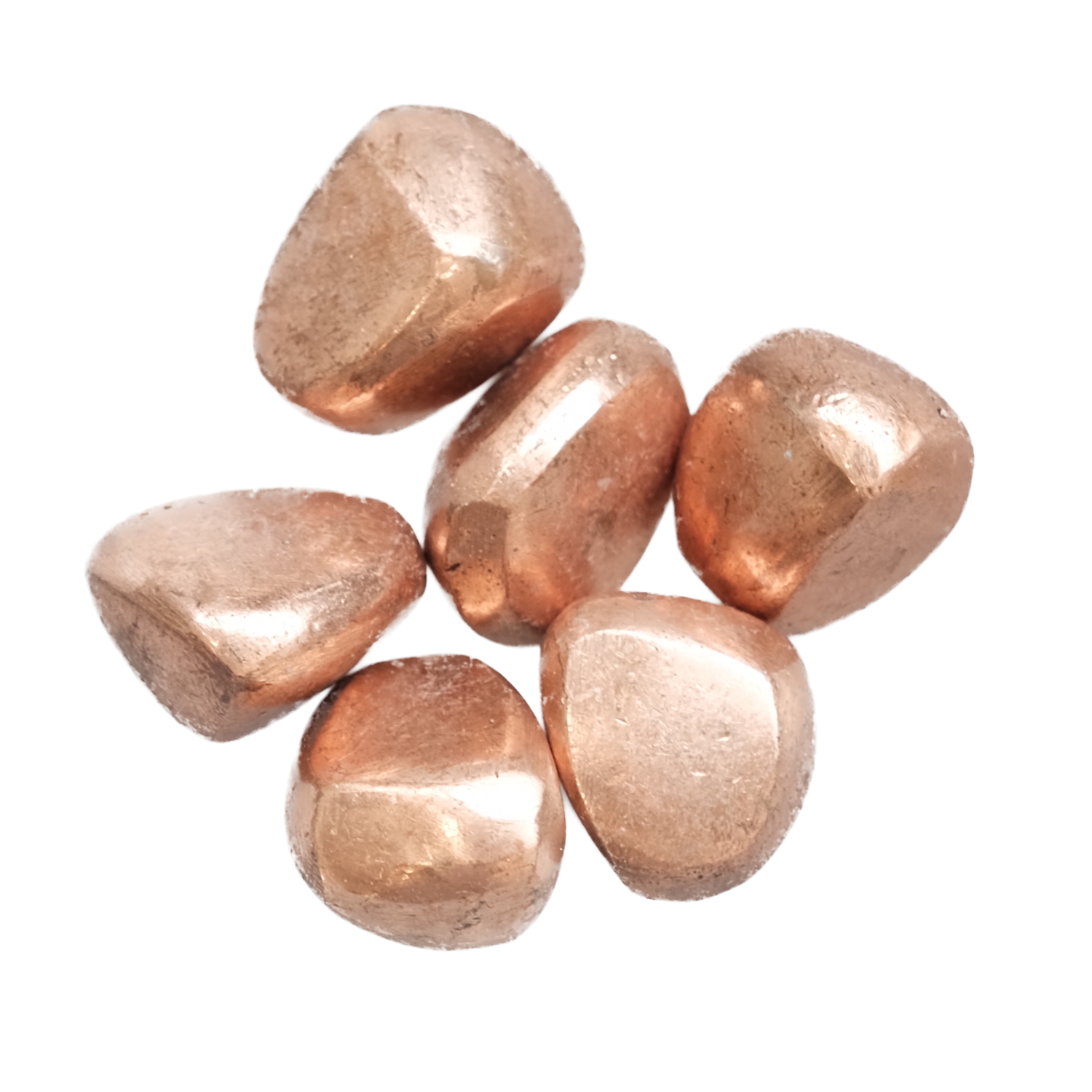 Copper tumbled stones believed to enhance energy transfer and promote optimism. Ideal for healing sessions and boosting independence.