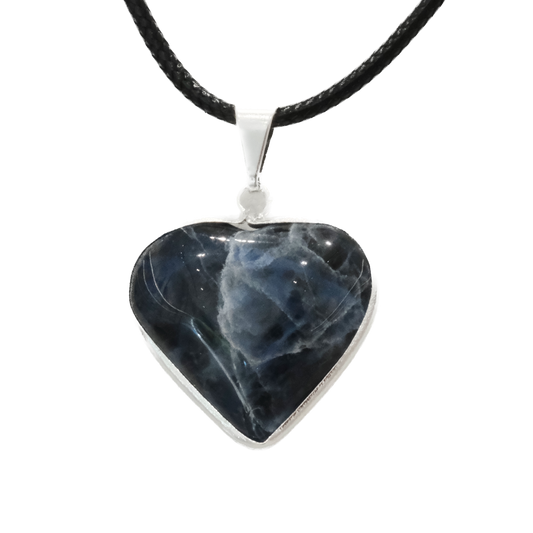Sodalite Heart Pendant Necklace