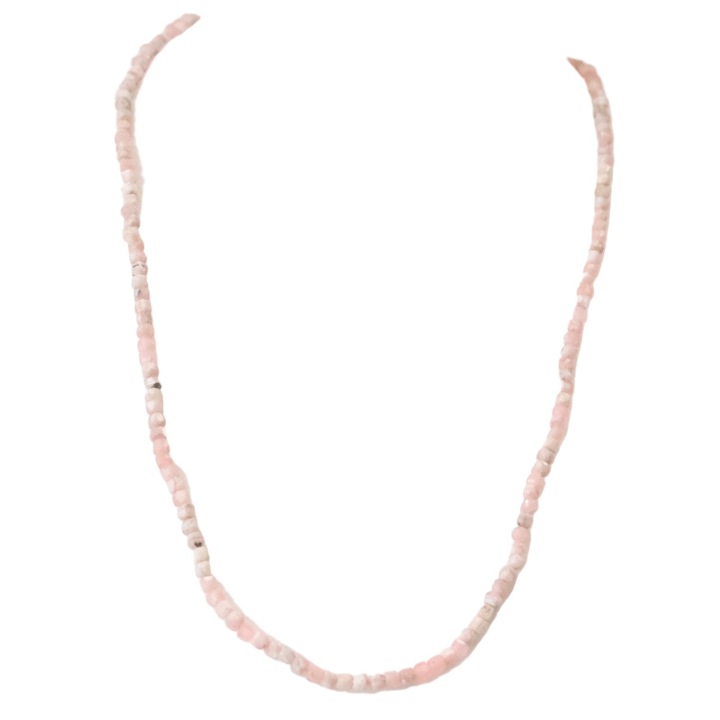 Rhodochrosite 2mm Faceted Stone Necklace - Deep Heart Healing & Emotional Breath