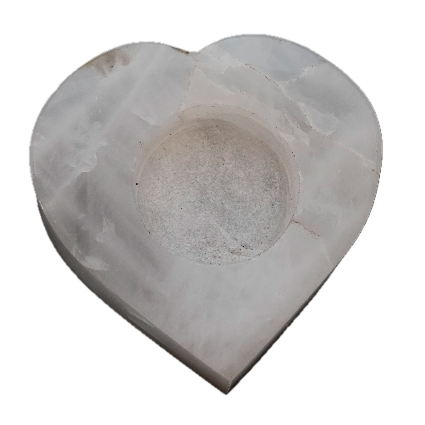 Clear Quartz Heart Candle Holder - Amplification, Clarity & Deep Healing