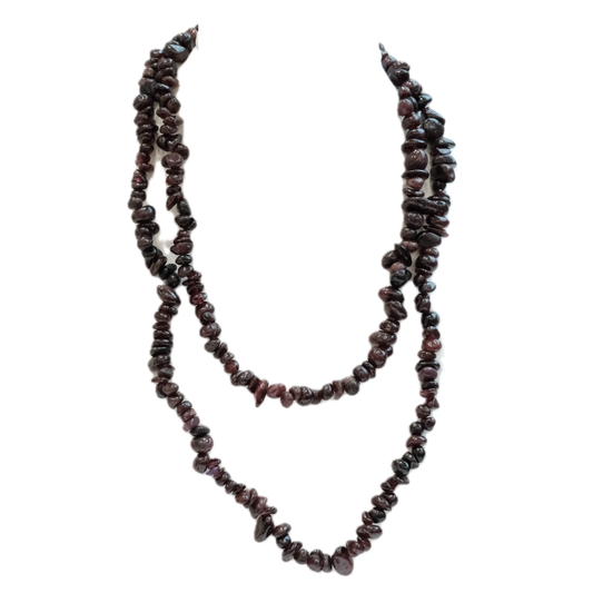 Garnet Chip Necklace 32" - Energy, Vitality & Deep Passion
