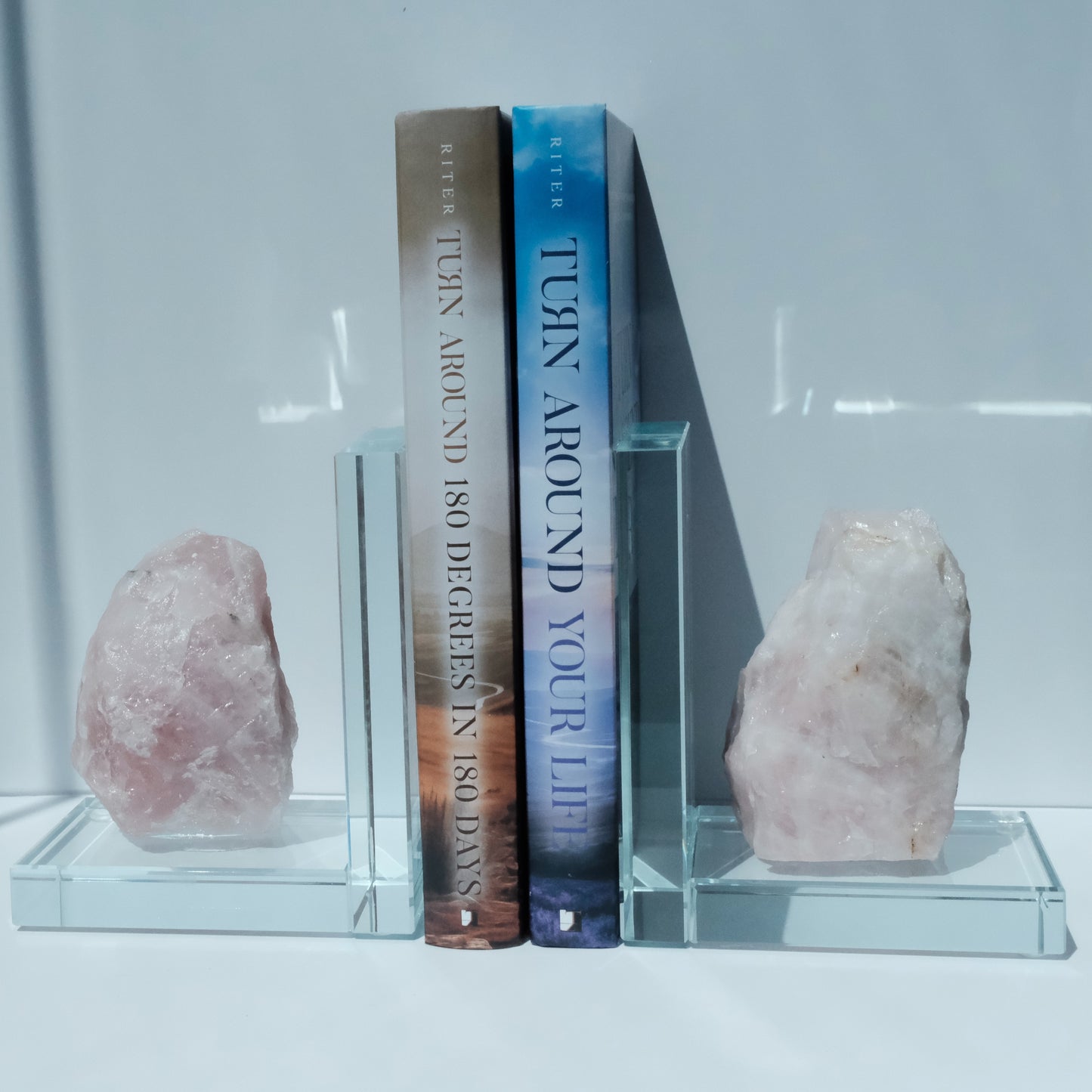 Rose Quartz Bookends - Love, Healing & Inner Peace