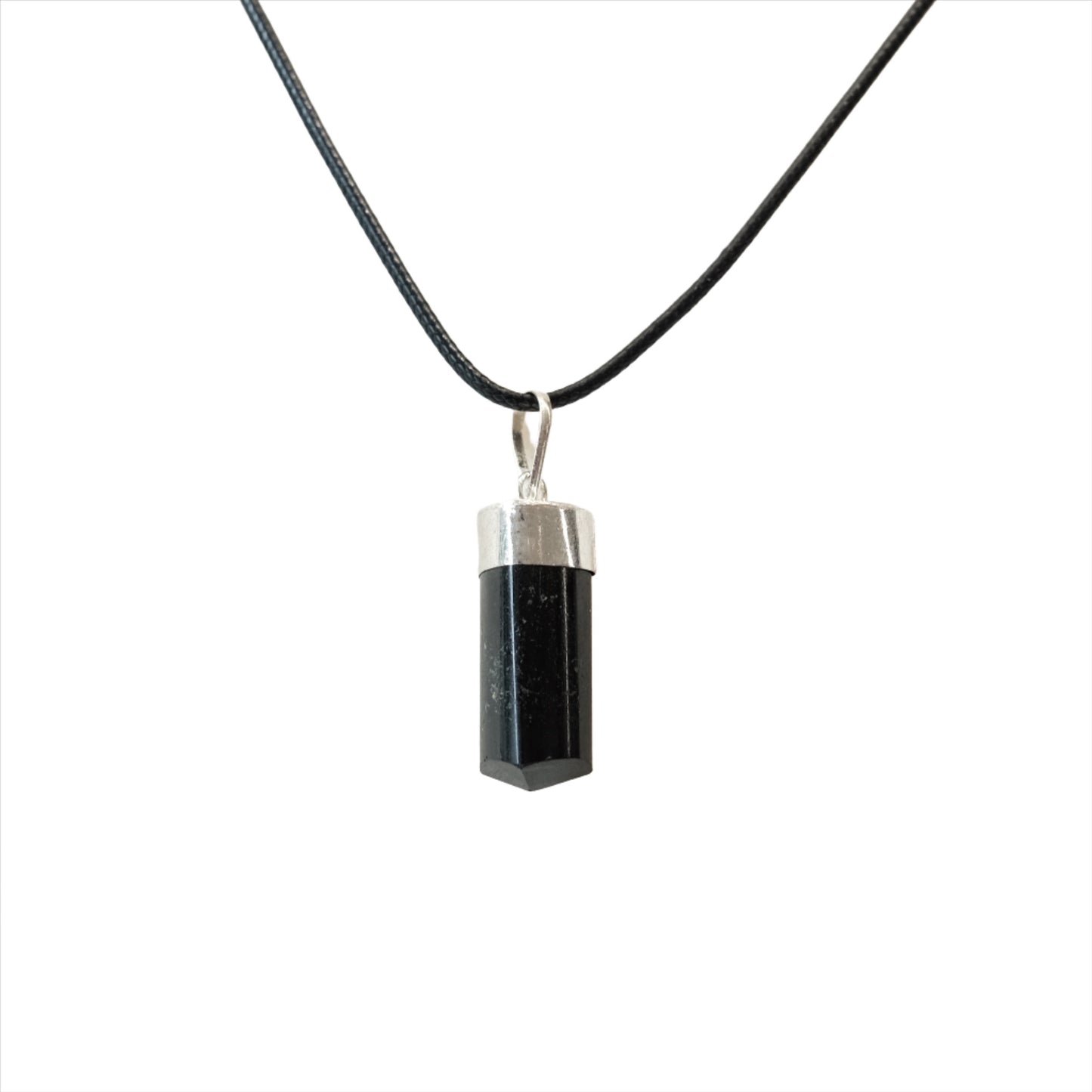 Black Tourmaline Rough Pendant Necklace