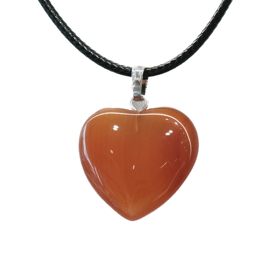 Carnelian Heart Pendant Necklace Small - Vitality, Confidence & Creative Power