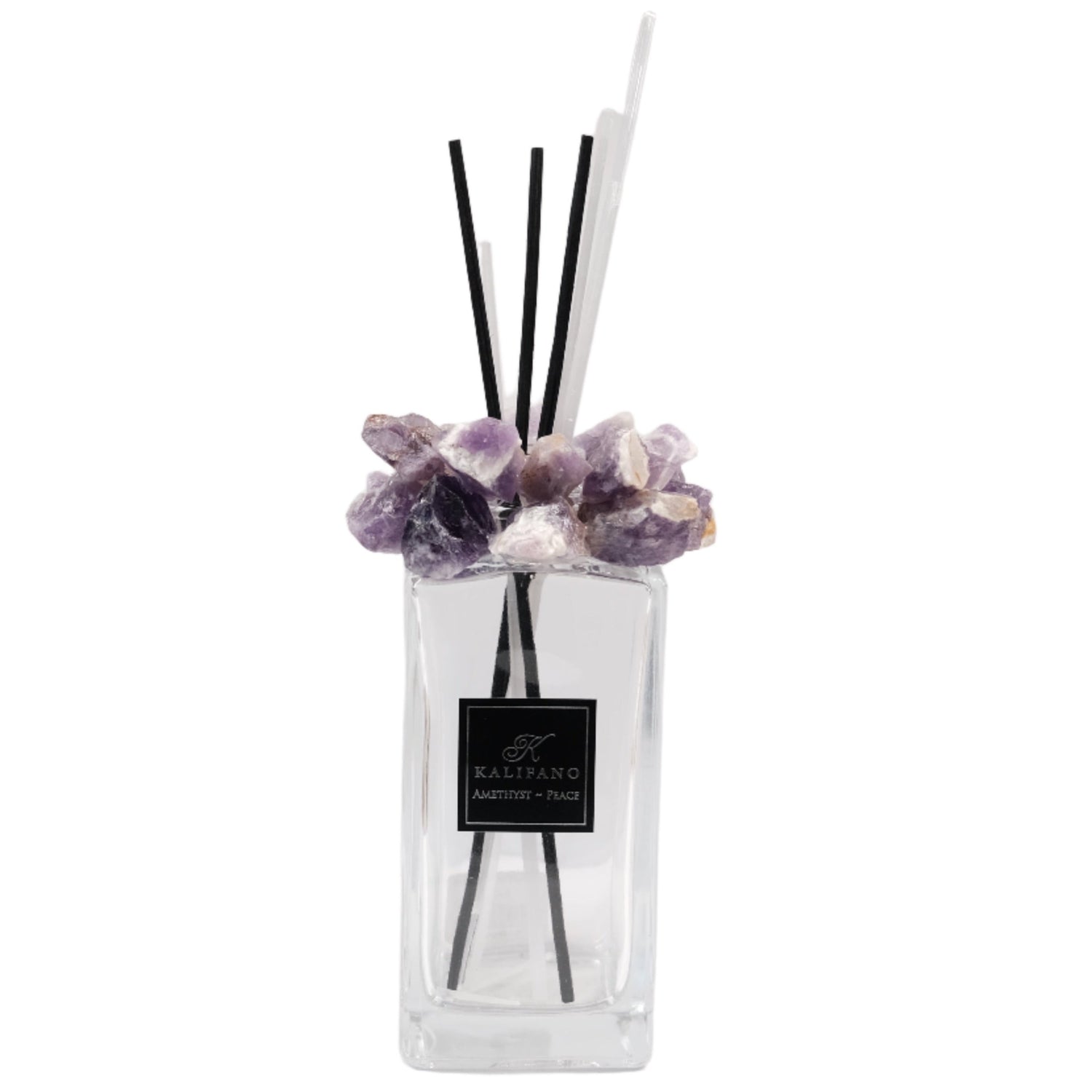 Amethyst diffuser with healing crystals, enhancing home ambiance and promoting relaxation.