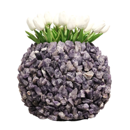 10.5" Natural Amethyst Gemstone Vase