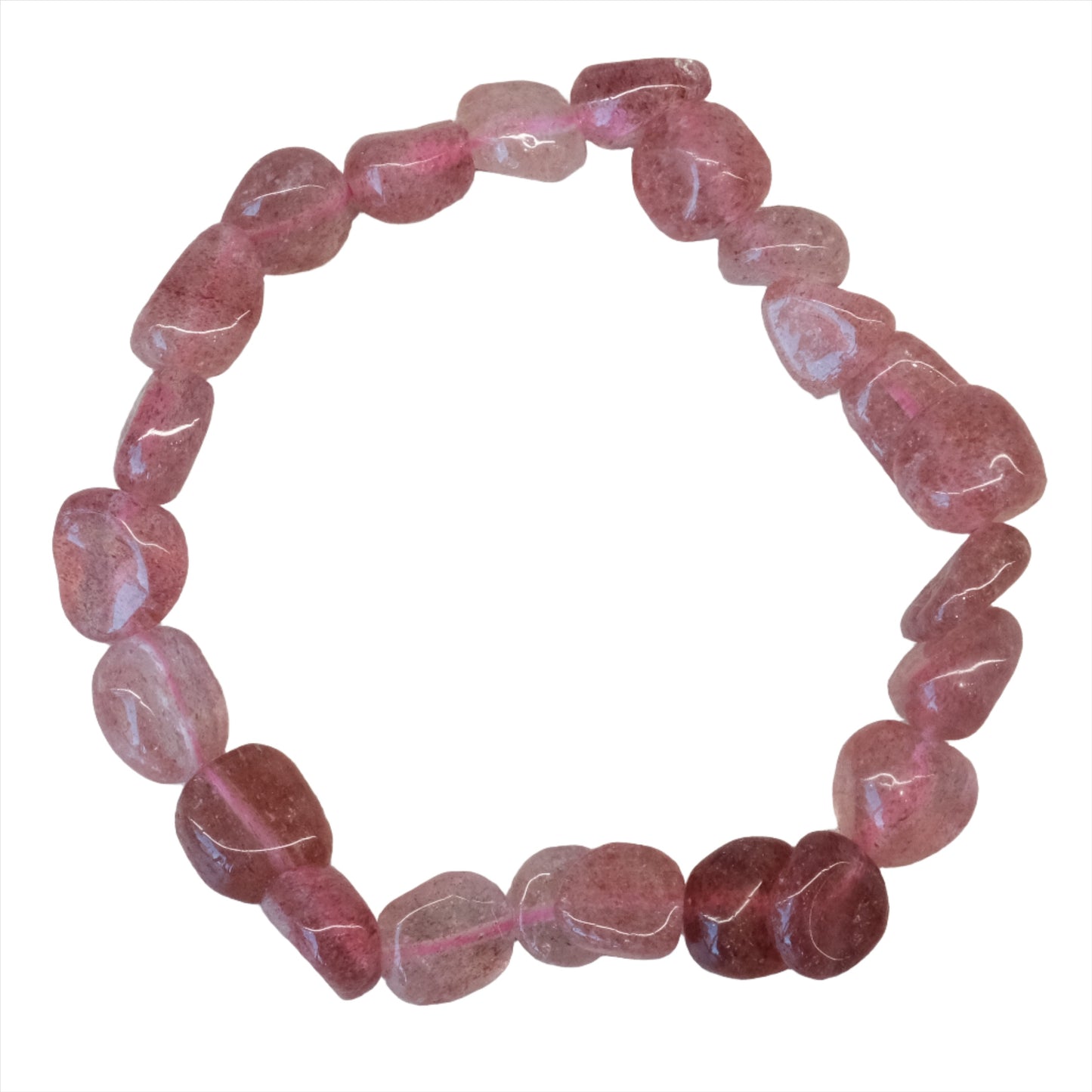 Strawberry Quartz Tumbled Stone Bracelet 6-8MM