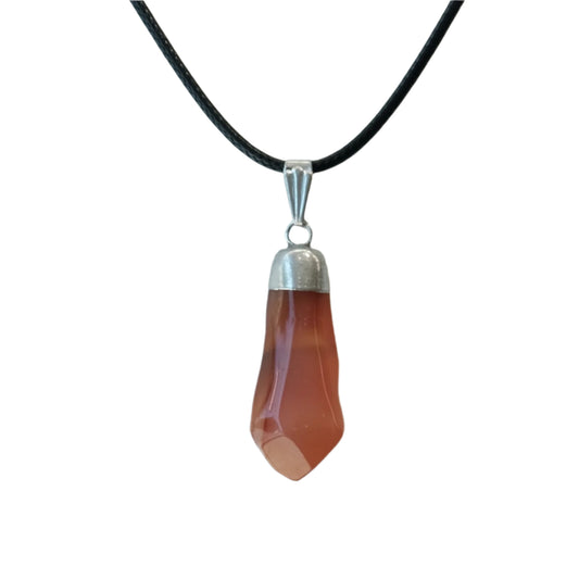 Carnelian Diamond Shape Pendant Necklace