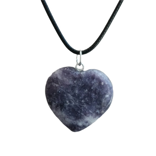 Lepidolite Heart Pendant Necklace