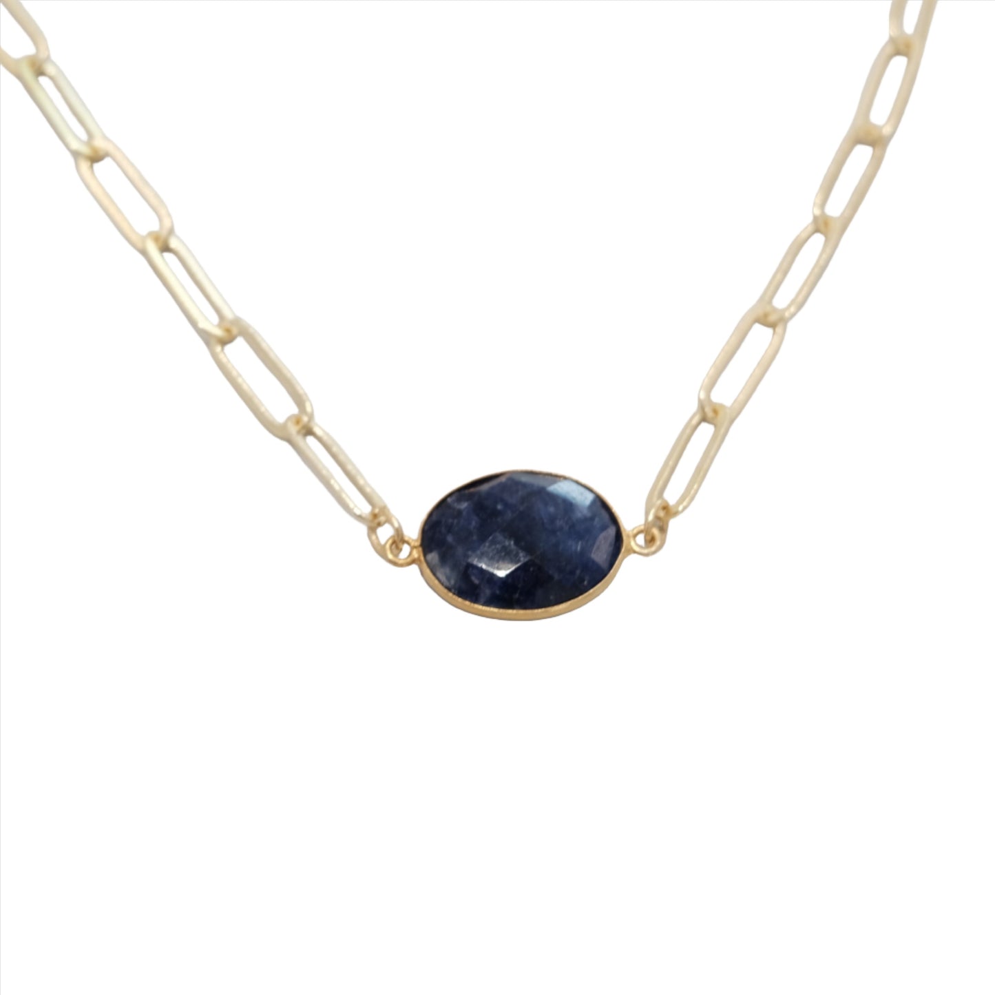 Lapis Lazuli Faceted Oval Necklace