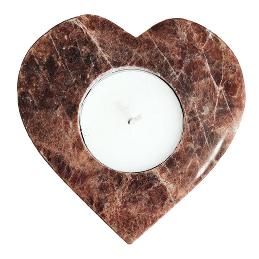 Garnet Heart Candle Holder