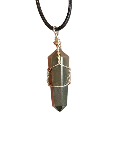 Pyrite Wire Wrap Pendant - Confidence, Protection & Mental Power