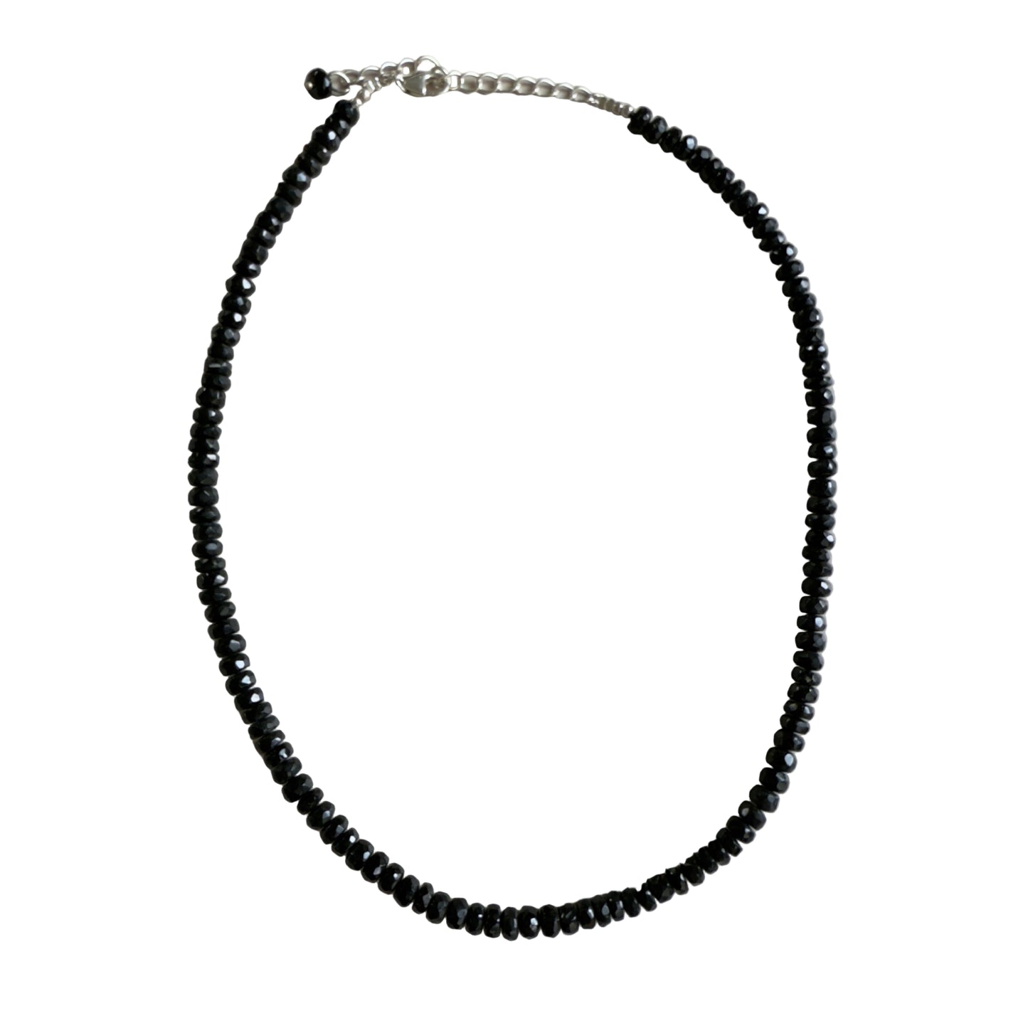 Black Tourmaline Faceted Bead Necklace