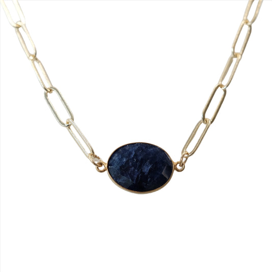 Lapis Lazuli Faceted Oval Necklace