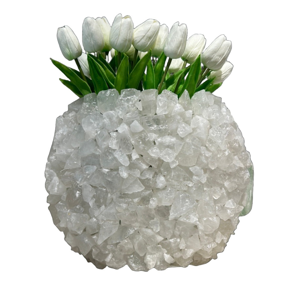 Natural Clear Quartz Gemstone Vase