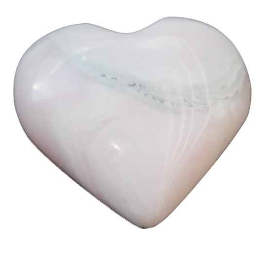 Mangano Calcite Heart 78g - Compassion, Healing & Forgiveness
