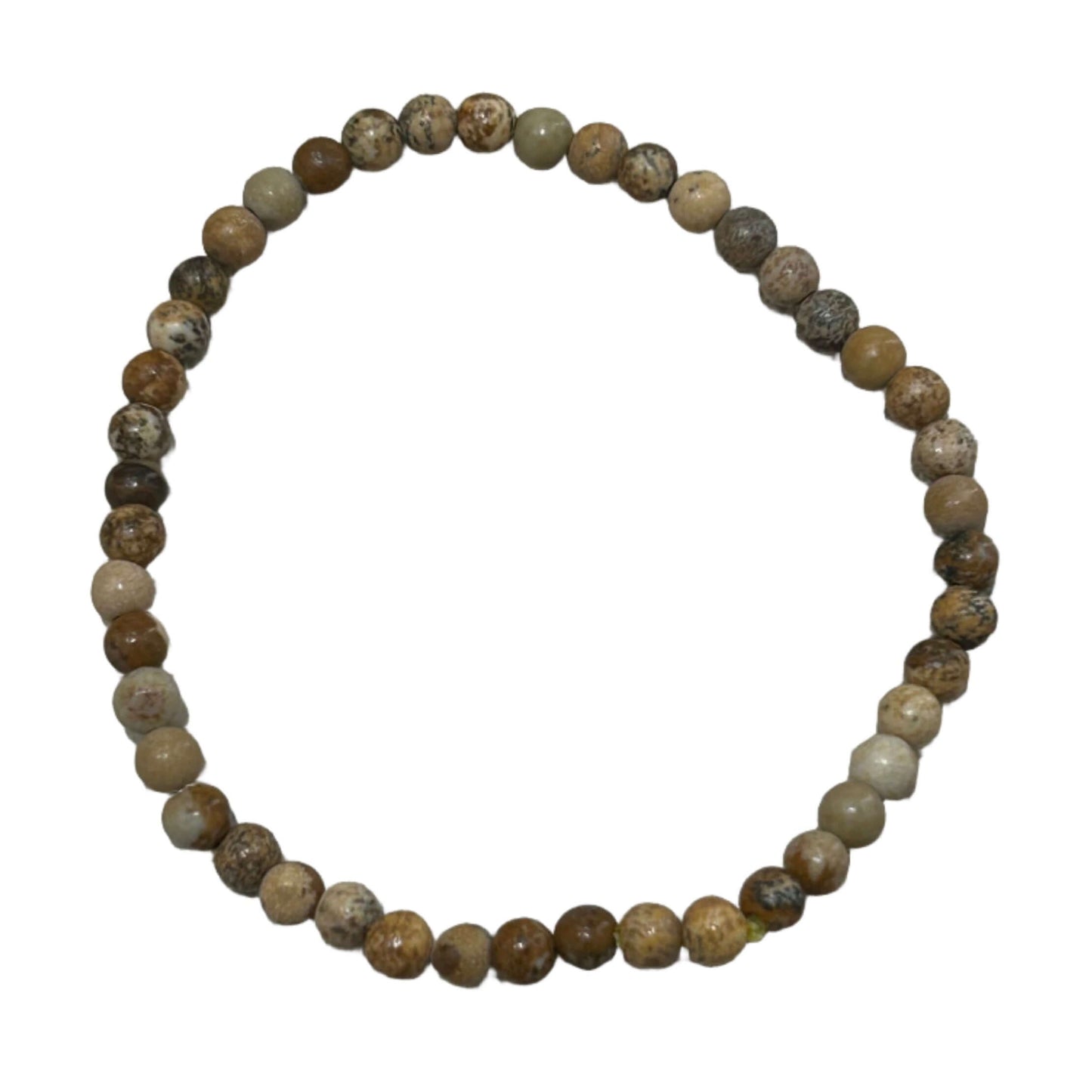 Picture Jasper Bracelet 4MM for balance and harmony, featuring earth-toned beads to promote environmental consciousness and emotional release.