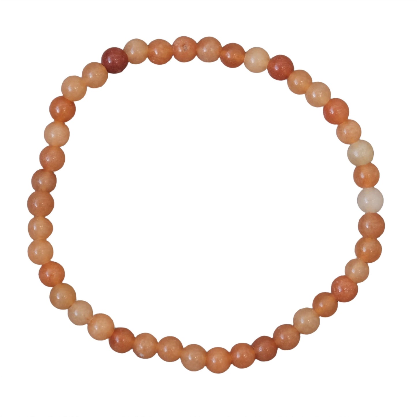 Red Aventurine Bracelet 4MM with Polished Beads for Stress Relief and Wellbeing