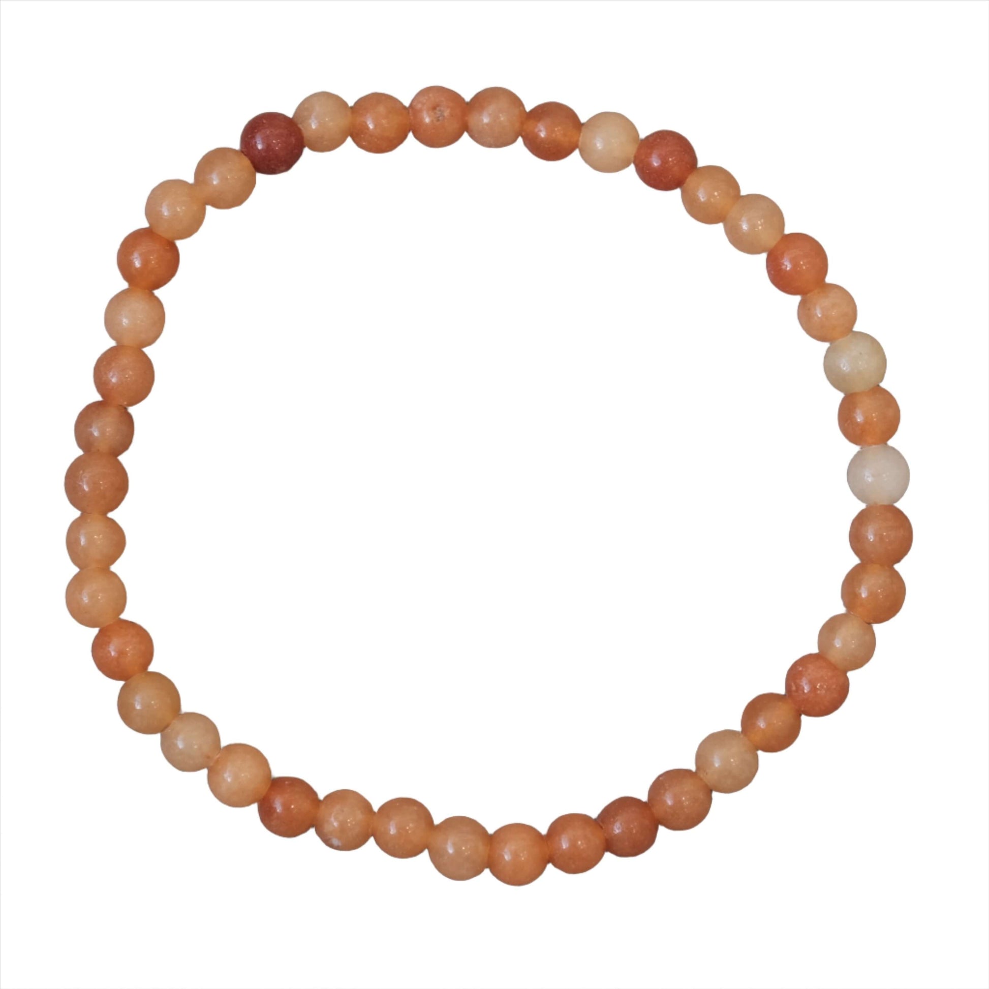 Red Aventurine Bracelet 4MM with Polished Beads for Stress Relief and Wellbeing