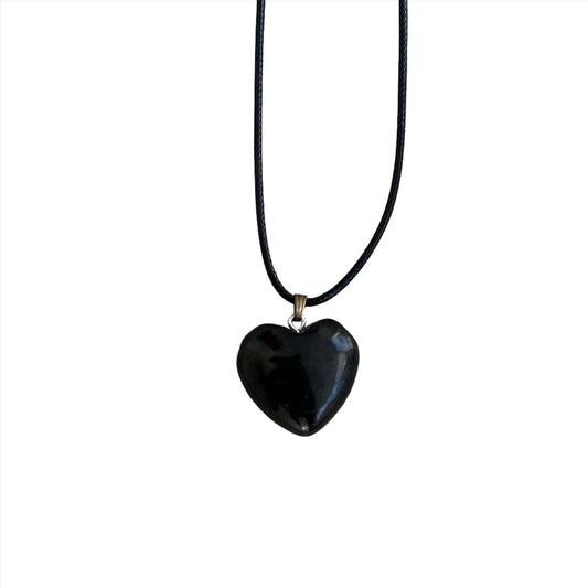 Shungite Heart Pendant Necklace EMF