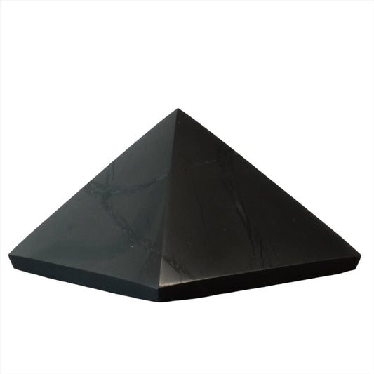 Shungite Pyramid 50MM for EMF protection and skin health with antibacterial properties.