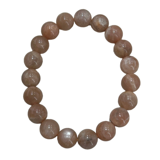 Sunstone bracelet with natural 10MM beads showcasing healing properties, adding a therapeutic and stylish touch to any outfit.