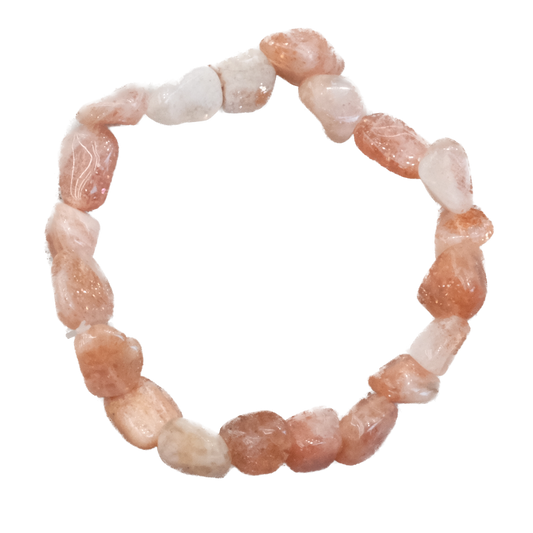 Sunstone nugget stone bracelet for good fortune and vitality.