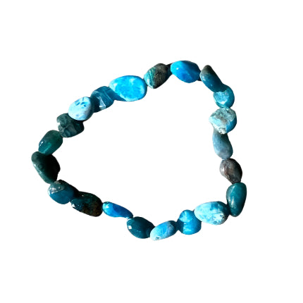 Blue Apatite Tumbled Stone Bracelet