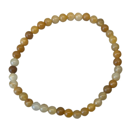 Yellow jade bracelet 4MM with healing properties, crafted from genuine jade for mind-body balance.