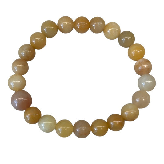 Yellow Jade Bracelet 8MM for balance and style, made from genuine jade for healing properties. Perfect jewelry piece.