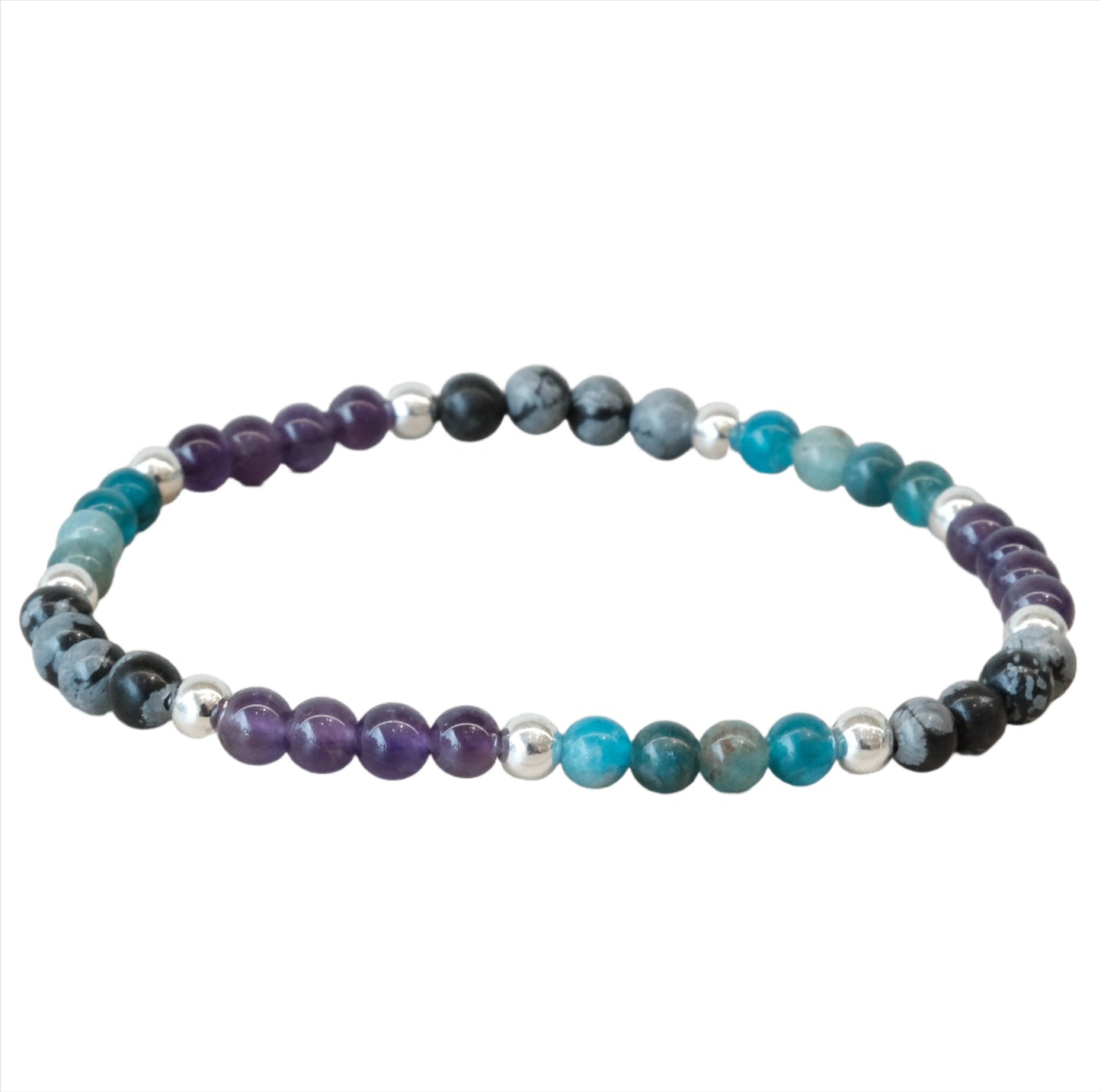 4MM mineral crystal bracelet for diet balance and addiction relief, featuring colorful beads for a healthier lifestyle.