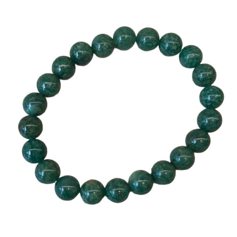 African Jade Bracelet 8MM with calming, purifying effects for love, luck, and healing. Ideal for spiritual well-being.