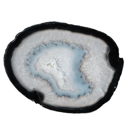 Agate natural slice 5-6 inches showcasing unique banding and texture for balance and harmony.