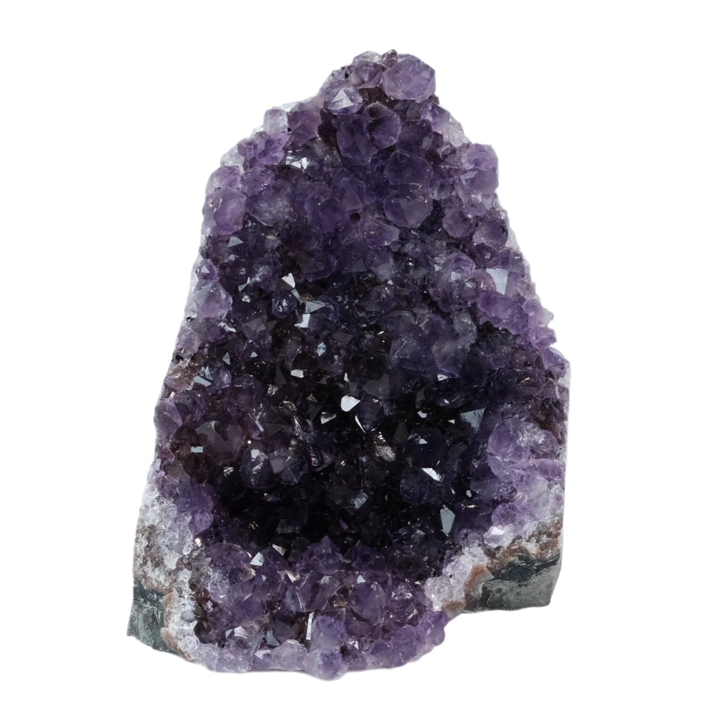 Amethyst Cut Base Geode with deep purple crystals offering calming and spiritual benefits.