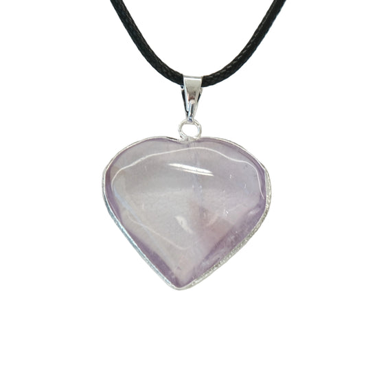 Amethyst Heart Pendant Necklace with Outline - Spiritual Insight, Inner Calm & Deep Healing