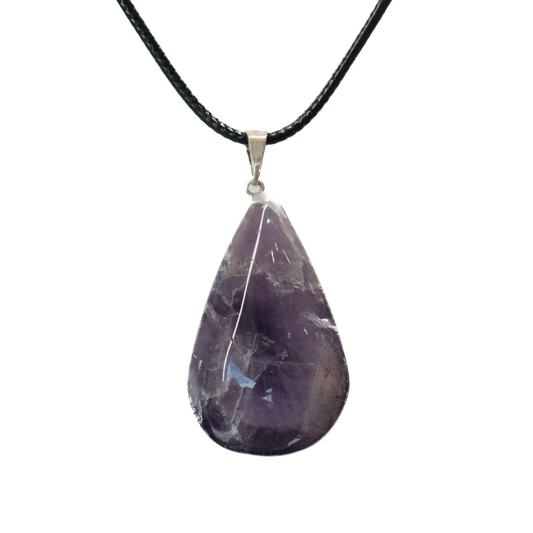 Amethyst Teardrop Pendant Necklace - Spiritual Insight, Inner Calm & Deep Healing