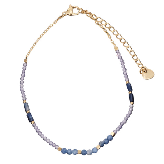 Amethyst and Sodalite Anklet - Calm, Clarity & Balance