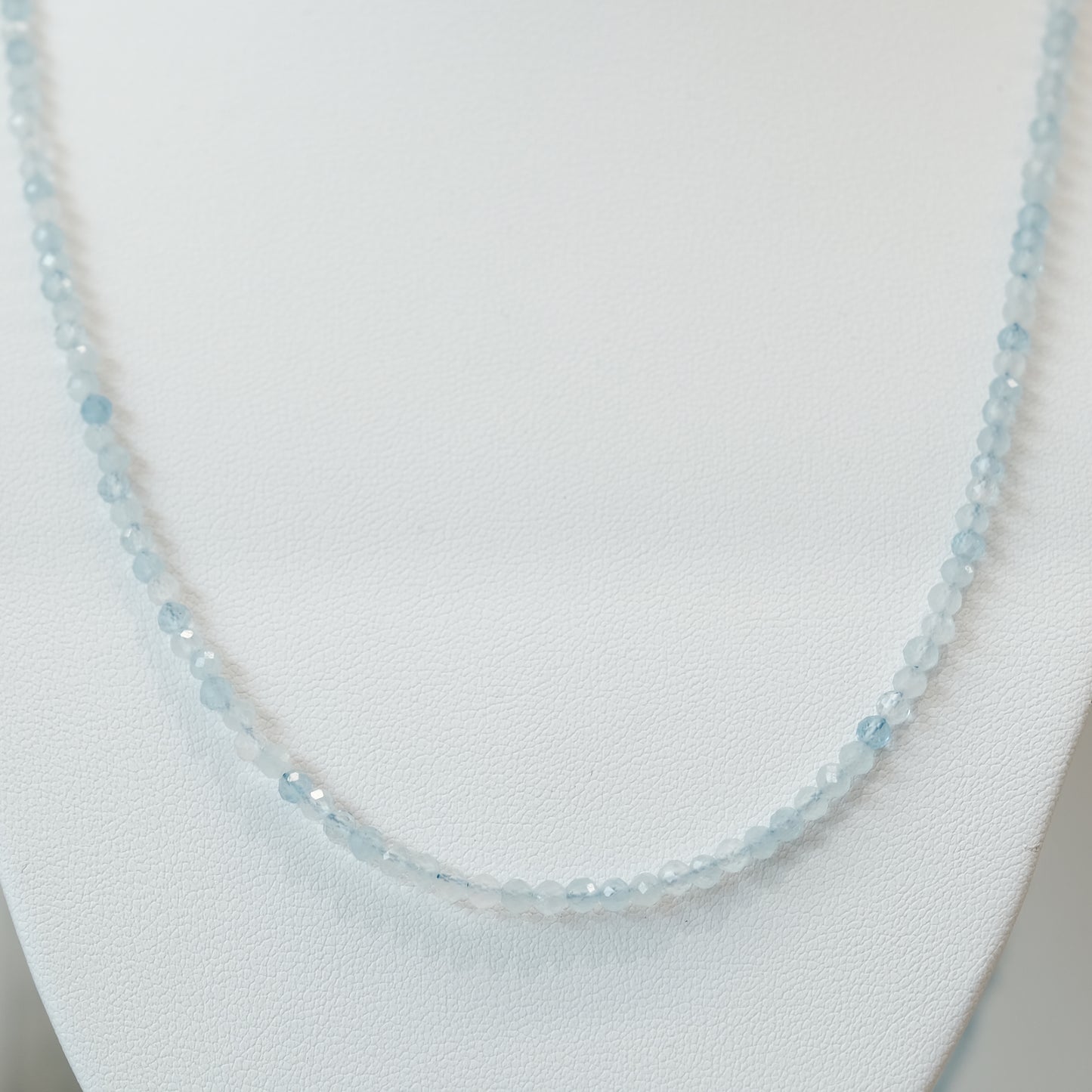 Aquamarine Faceted 31" Necklace Multi Wrap Bracelet 3MM