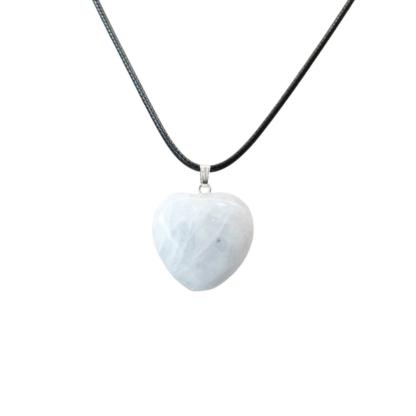Blue Calcite Heart Pendant Necklace