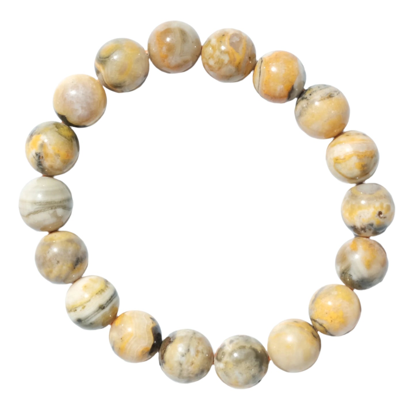 Bumble Bee Jasper Bracelet 10MM enhancing energy, creativity, and self-confidence with natural stone beads.