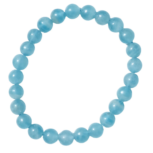 Blue Calcite Bracelet 7MM for healing, clear communication, and energy balance.