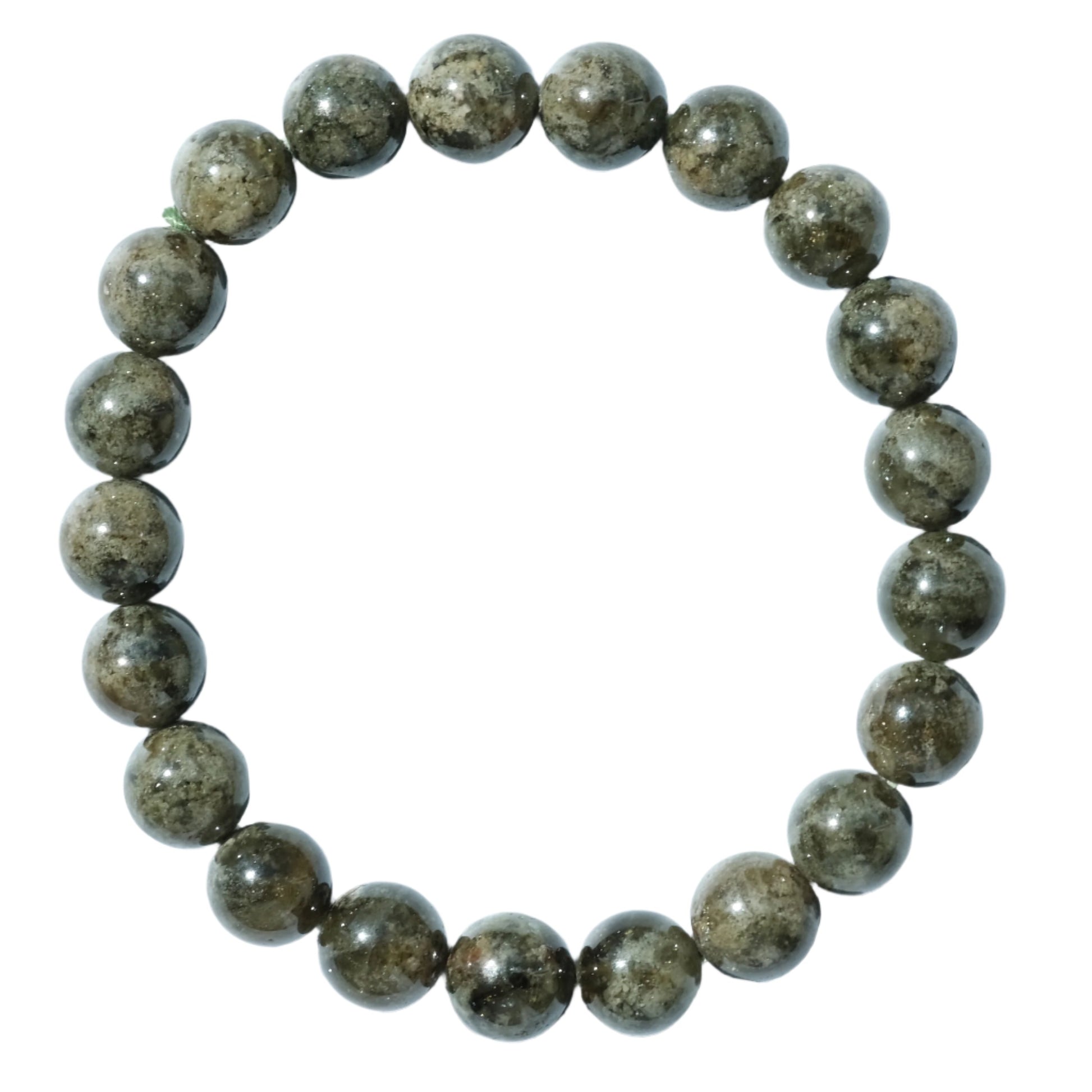 Green Garnet Uvarovite Bracelet 7mm for healing and energy balance.