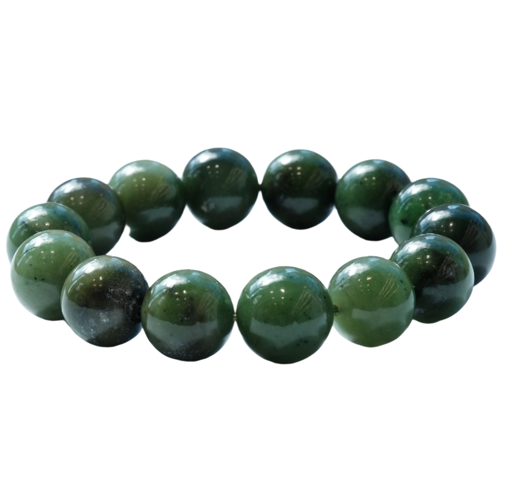 Genuine Jade Bracelet 15MM with healing properties, offering balance for body and mind, crafted for style and wellness.