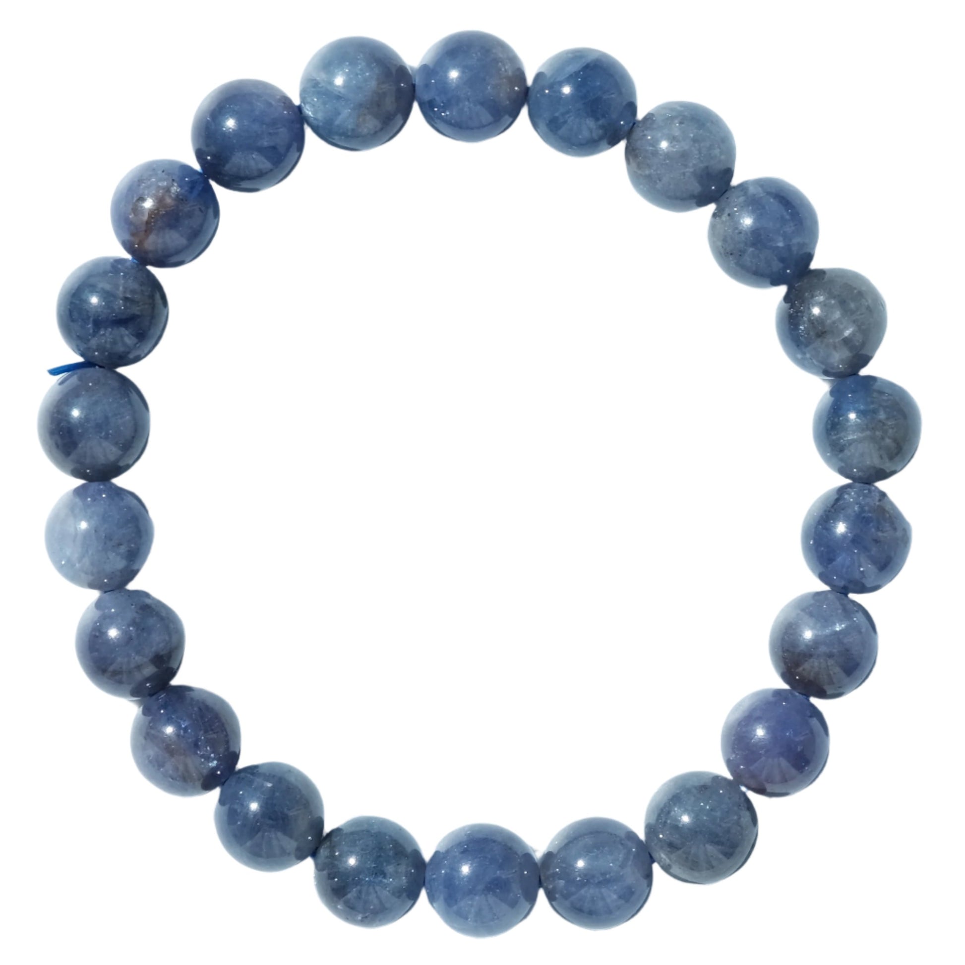 Tanzanite bracelet with 7-8MM stones, known for healing properties, promotes self-care and self-discovery.